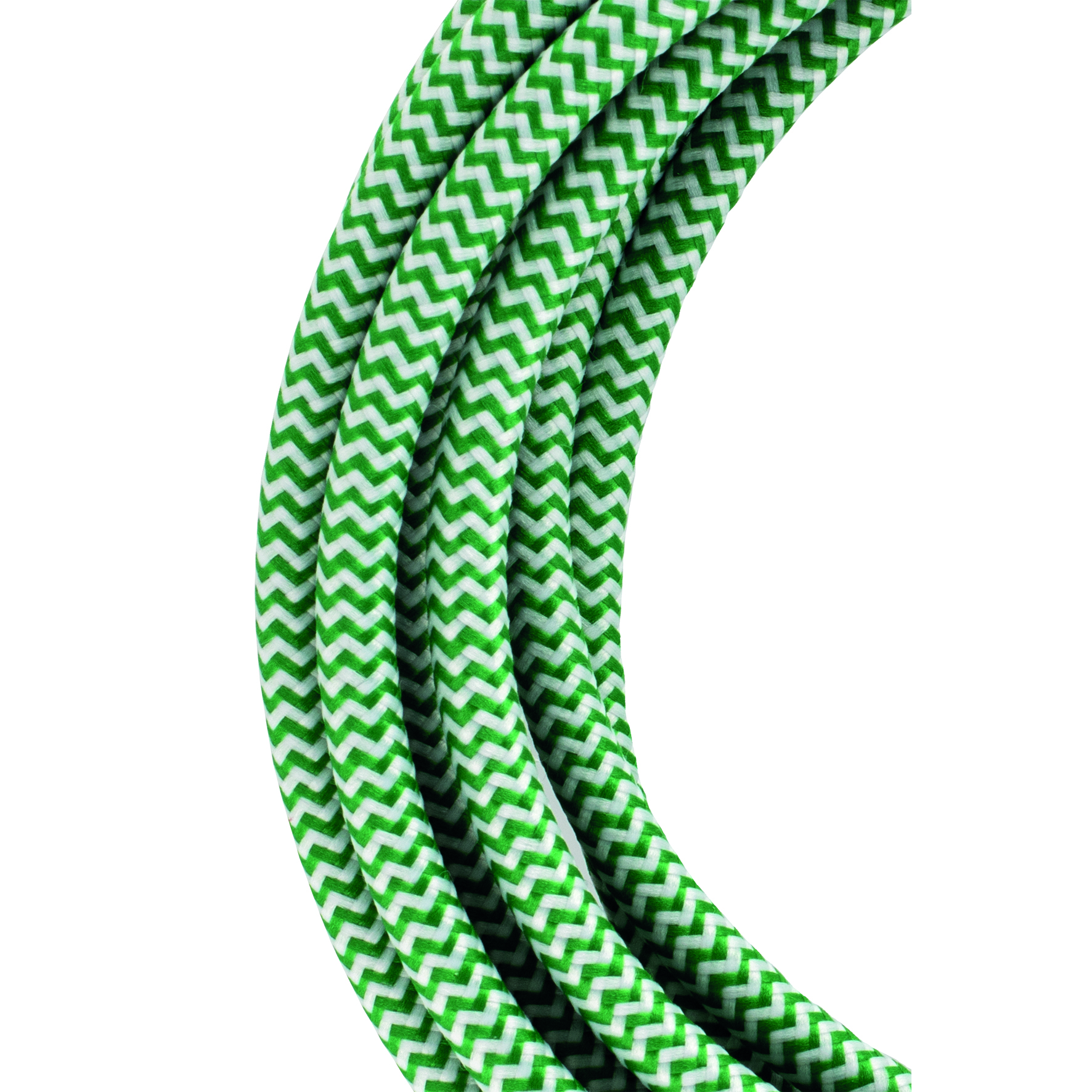 Textile Cable 2C 3M Green/White