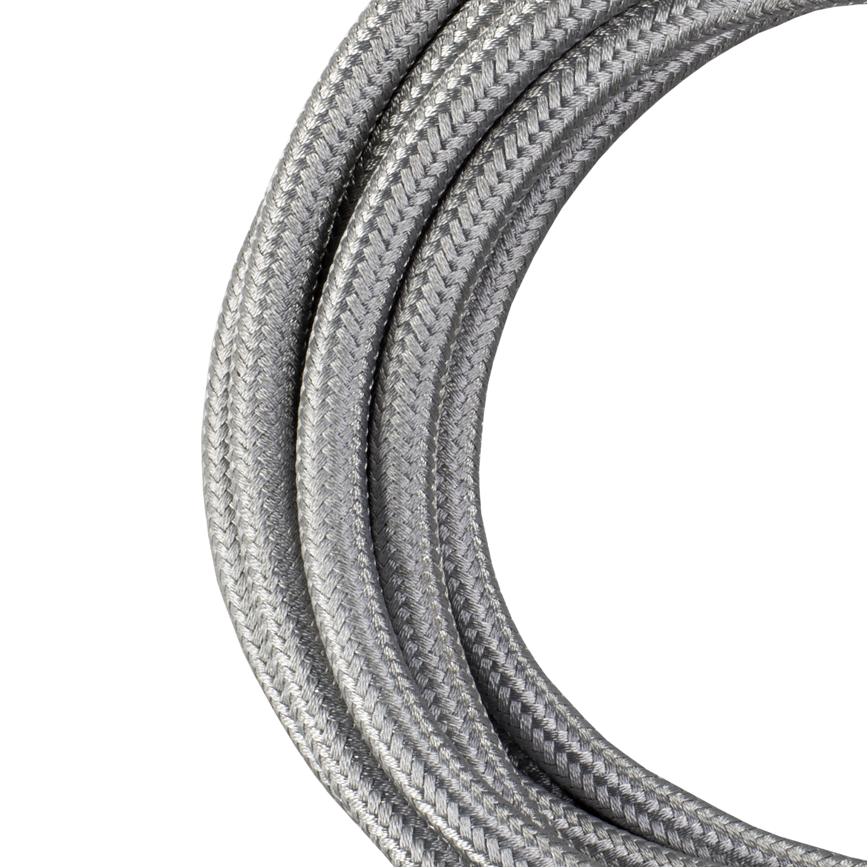 Textile Cable 2C 3M Metallic Silver