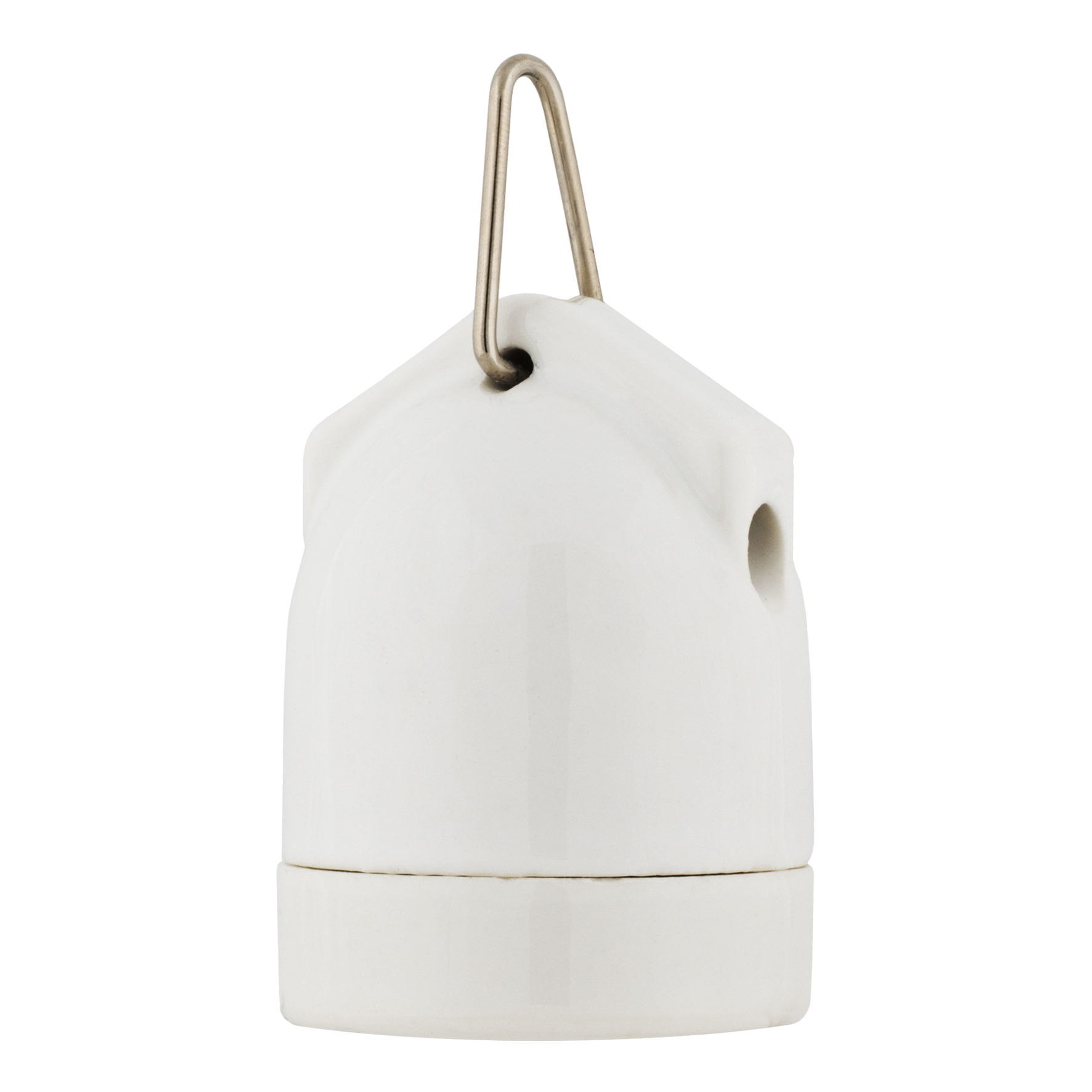 Lampholder Porcelain E27 White + Hook