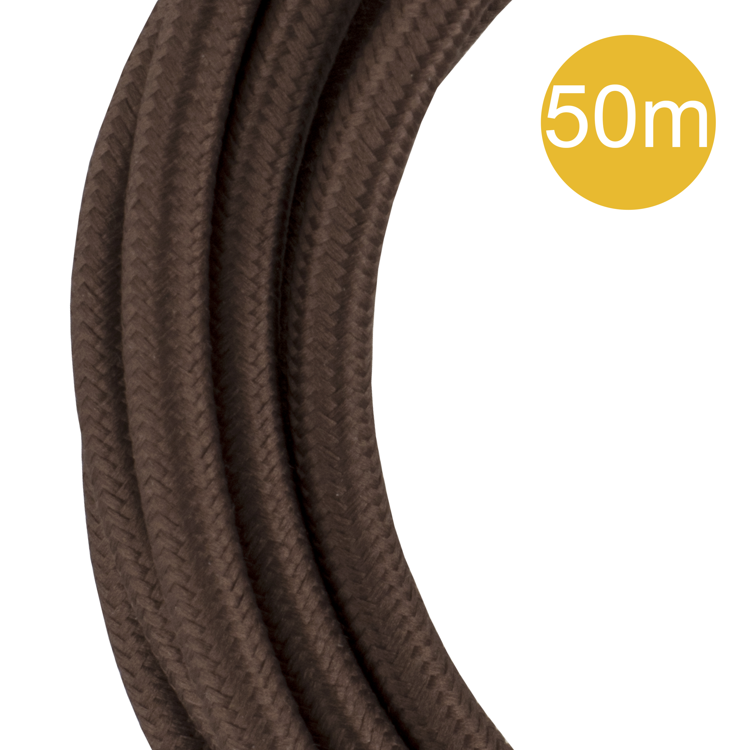 Textile Cable 2C 50M Brown