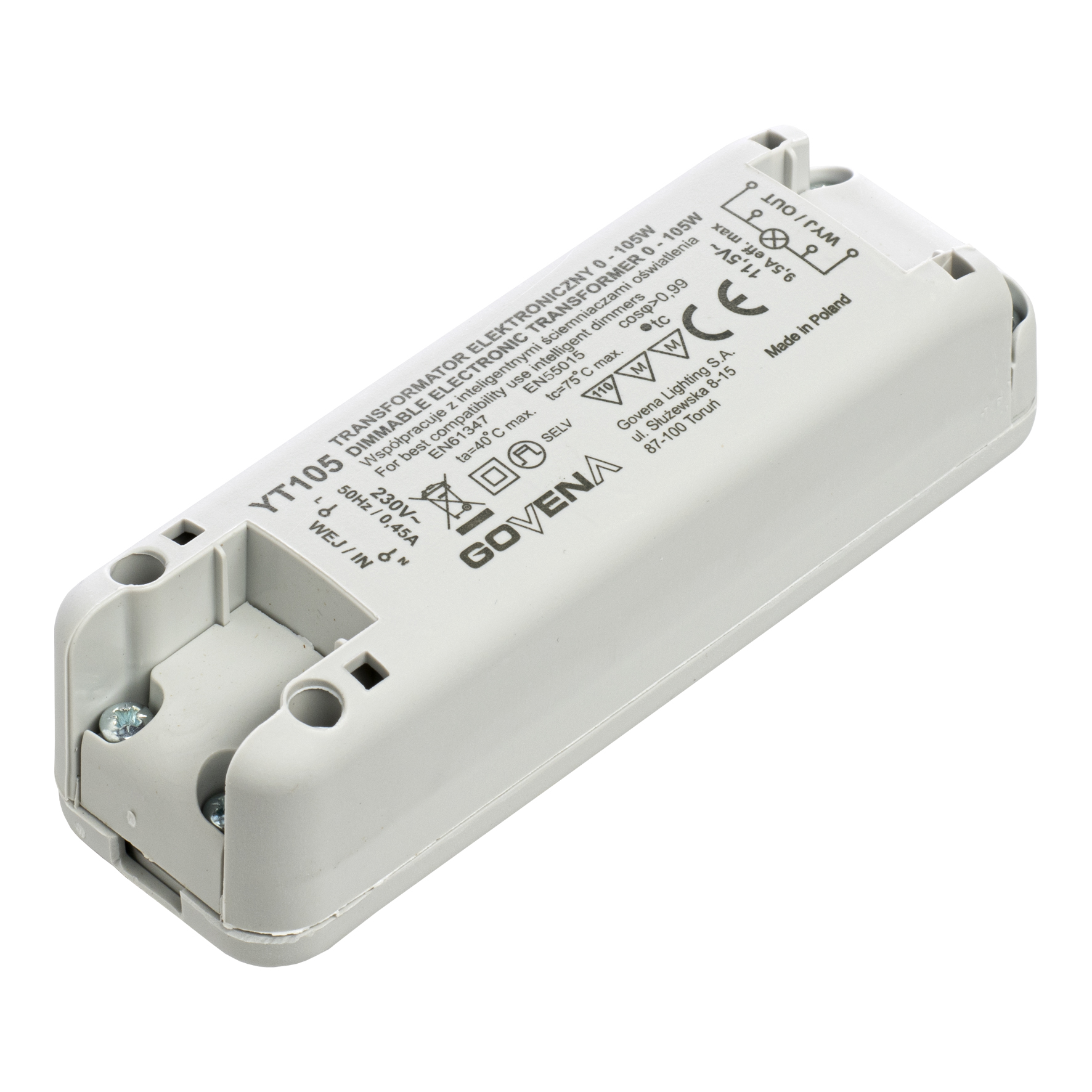 Transf. électronique 105VA 12V/AC LED 0-40W DIM