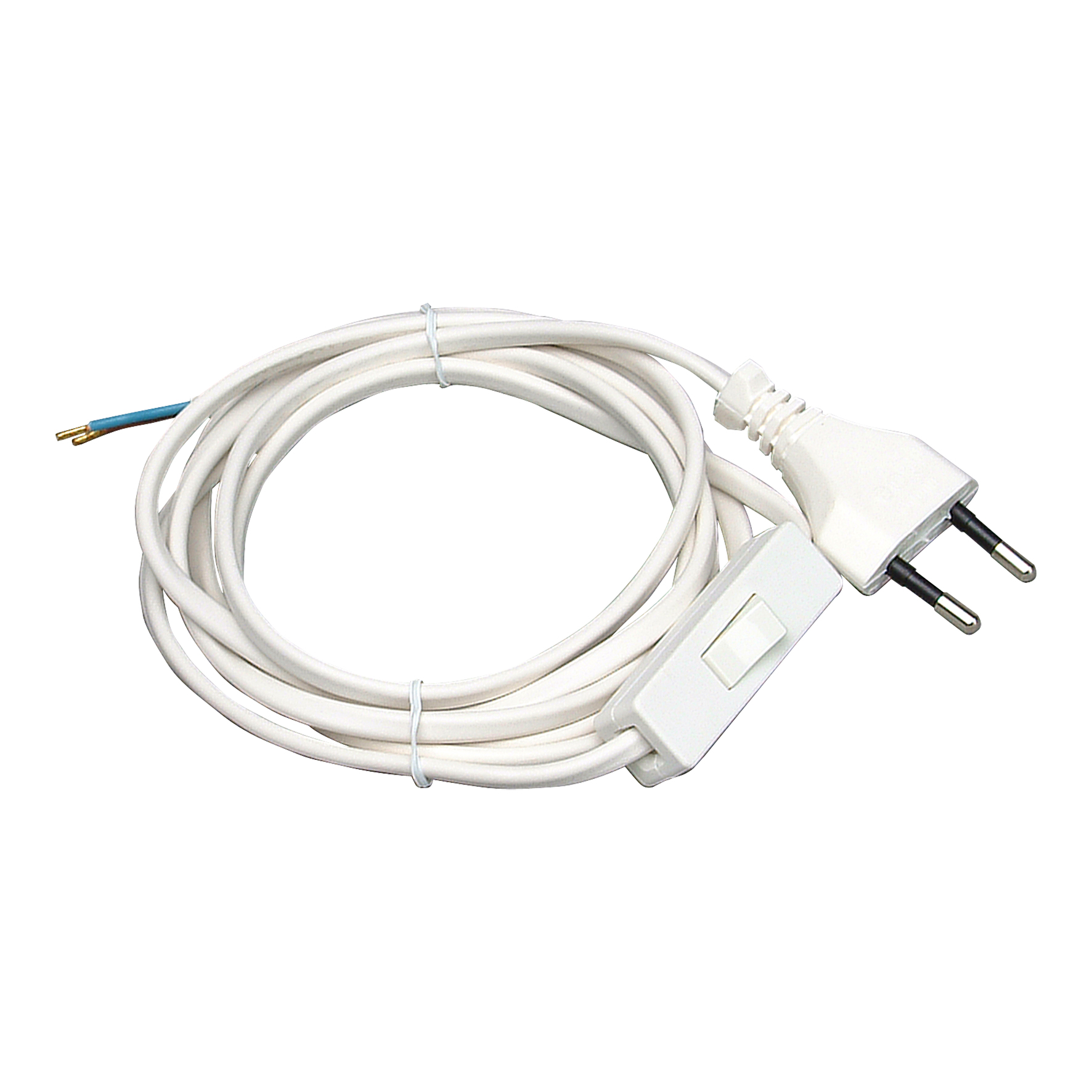 Kopp 140302095 Cable Euro plug & Switch 2M White