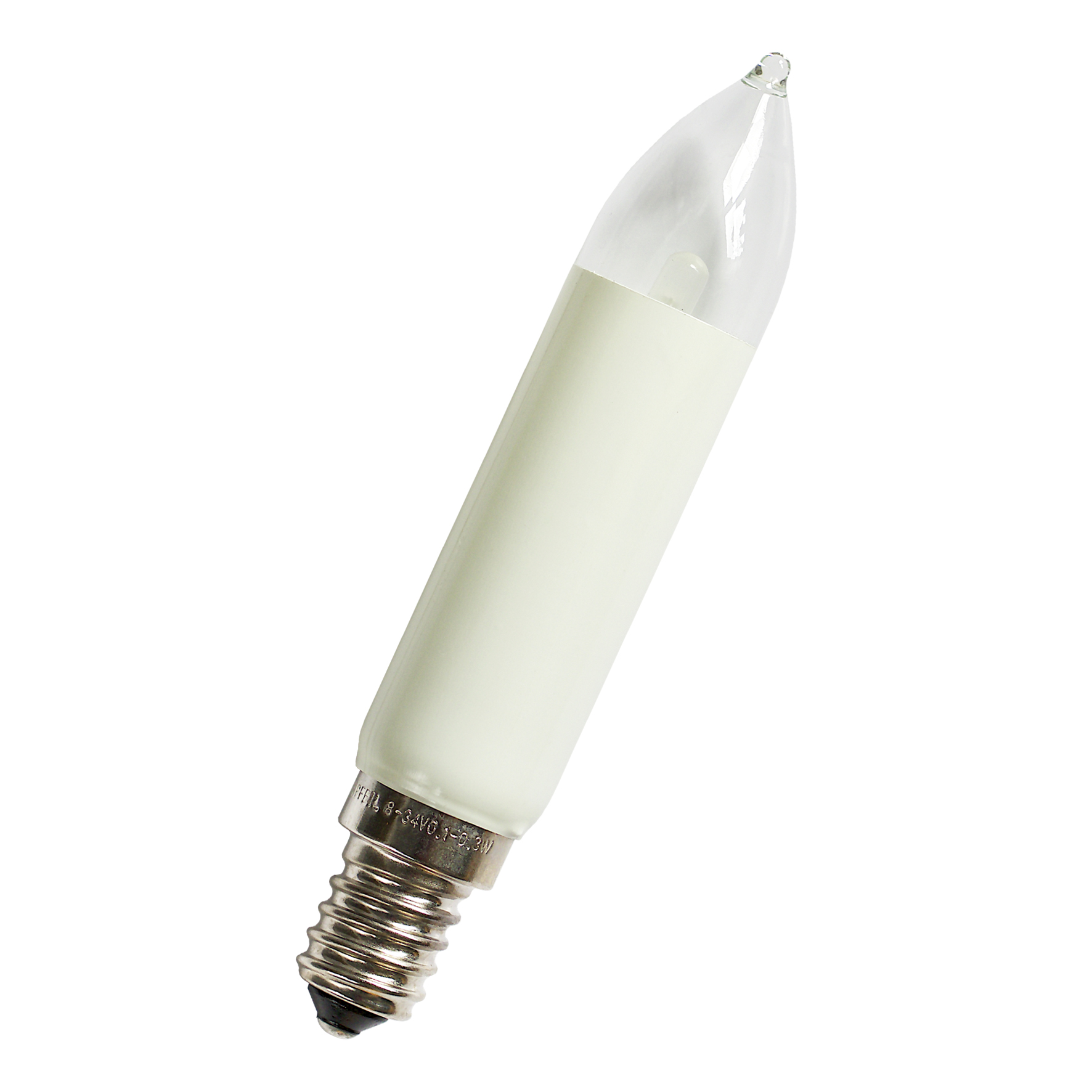 LED Shaft-bulb E14 8-34V 0.4W WW CL blister 2pcs