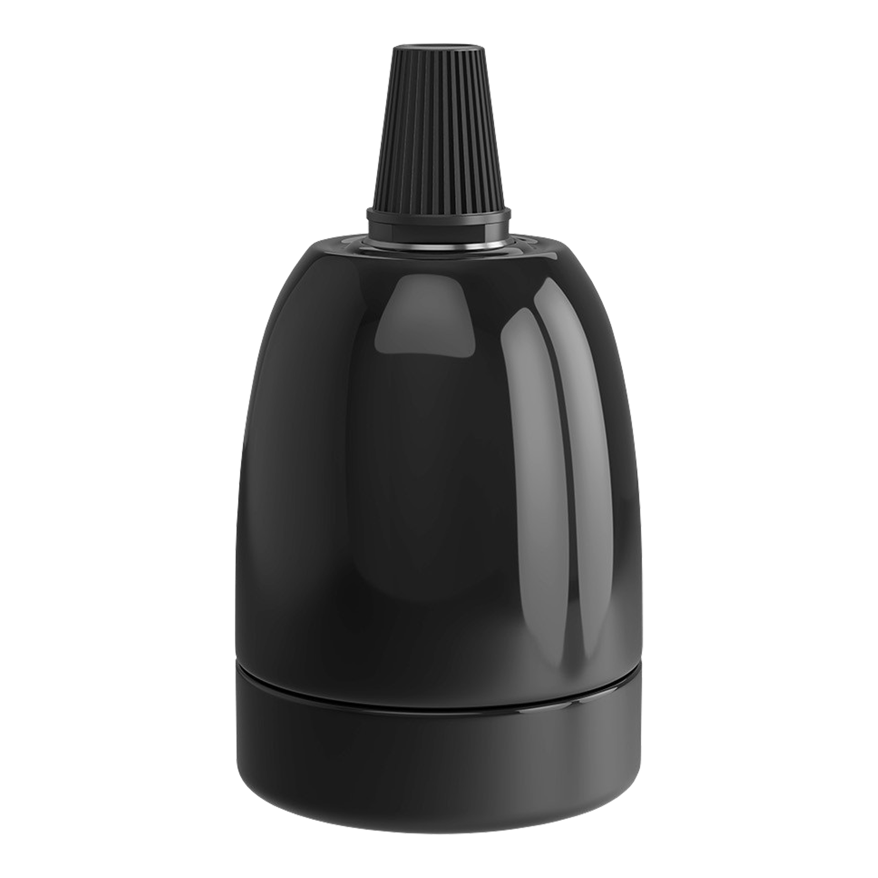 Lampholder E27 Ceramic Polished Black 47x63mm