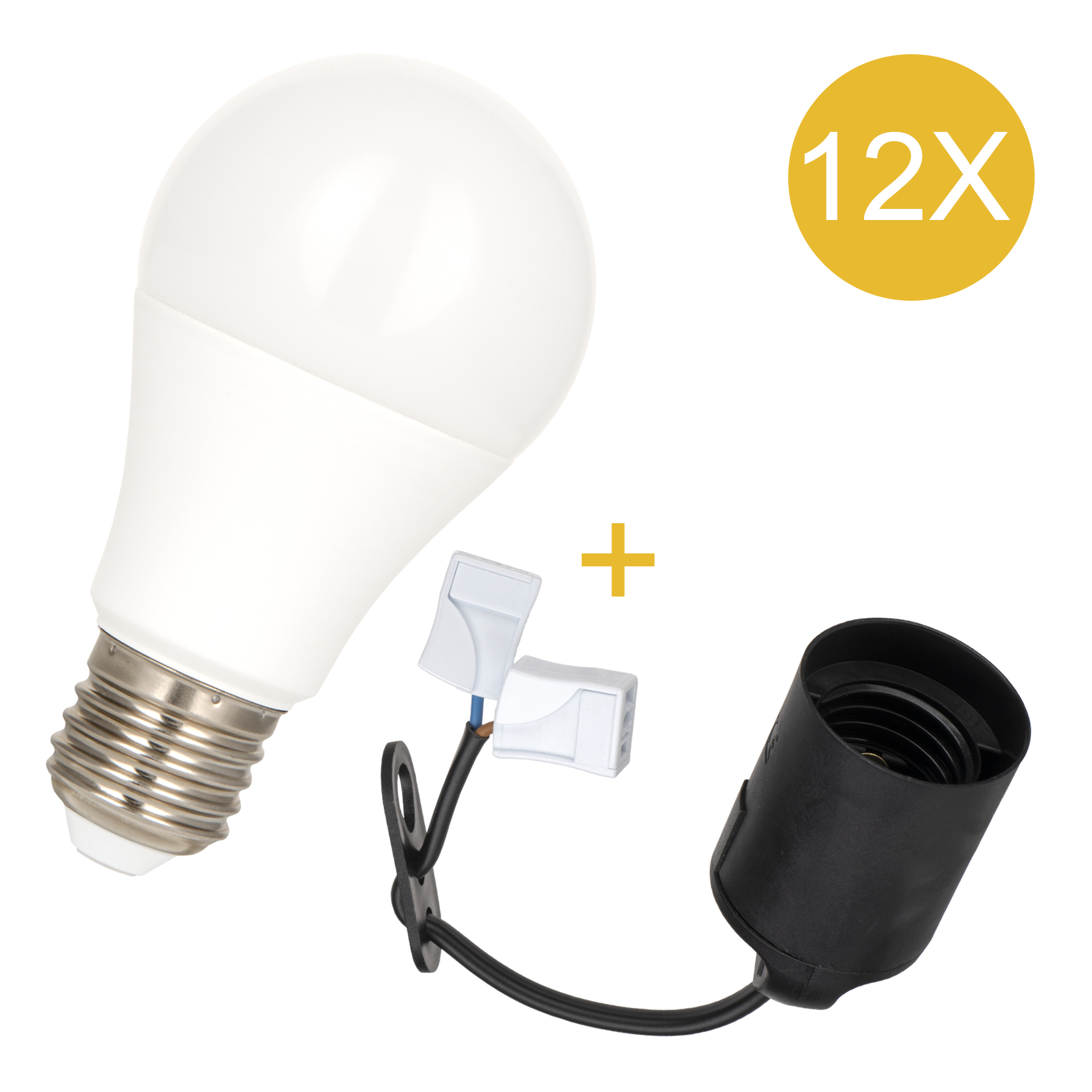 12-Pack Combi E27 LH Connector + LED 6W 2700K