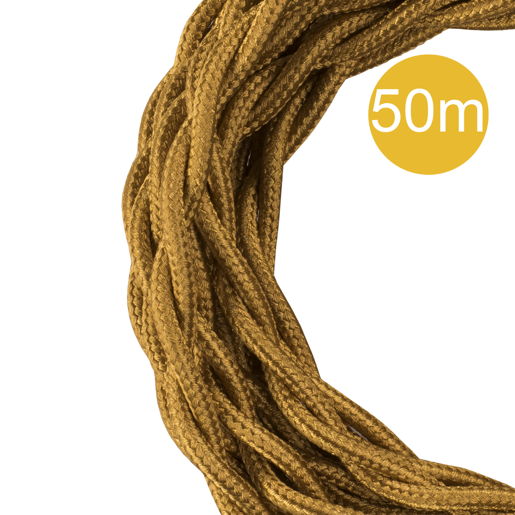 Textile Cable Twisted 3C 50M Gold
