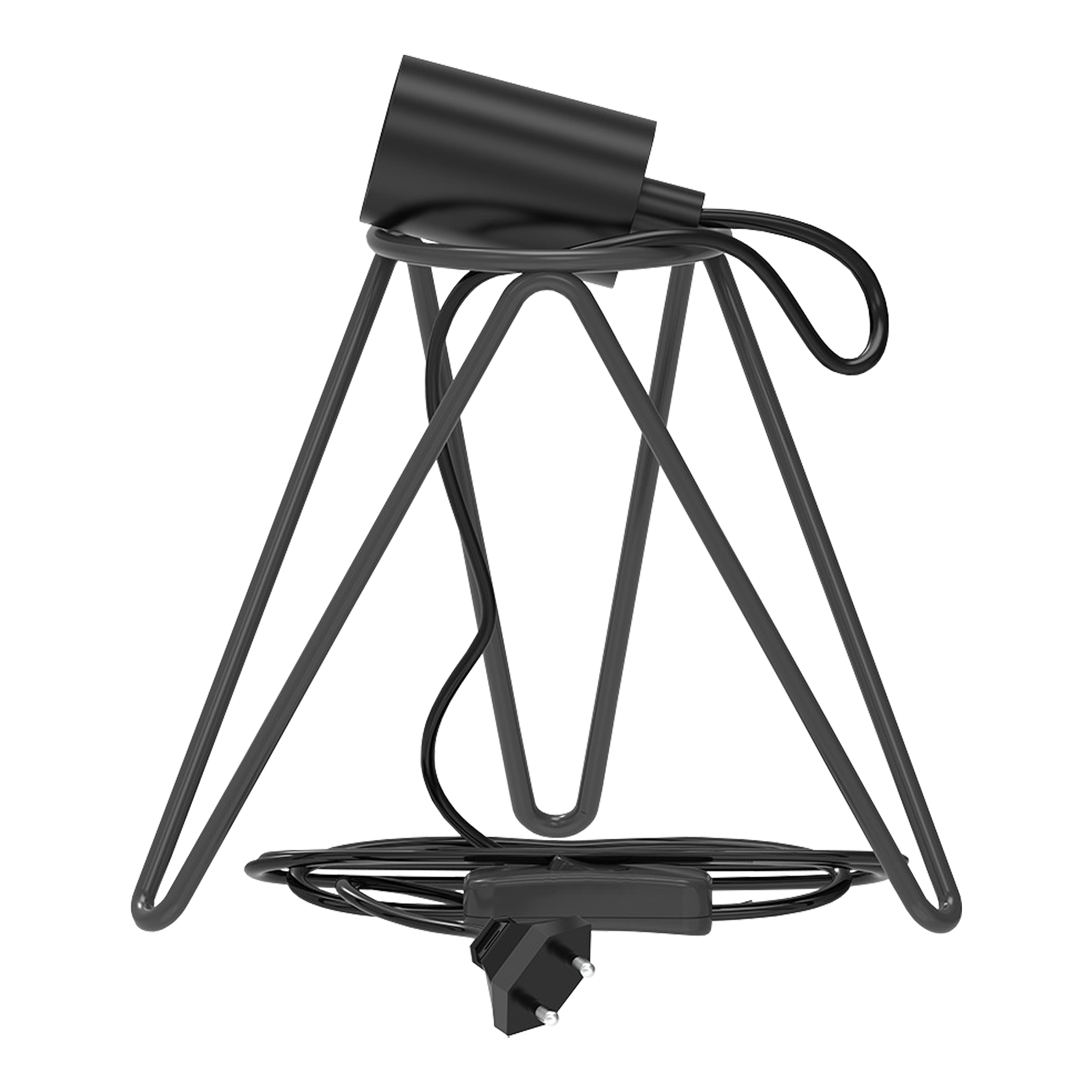 Table Lamp Tripod E27 Black