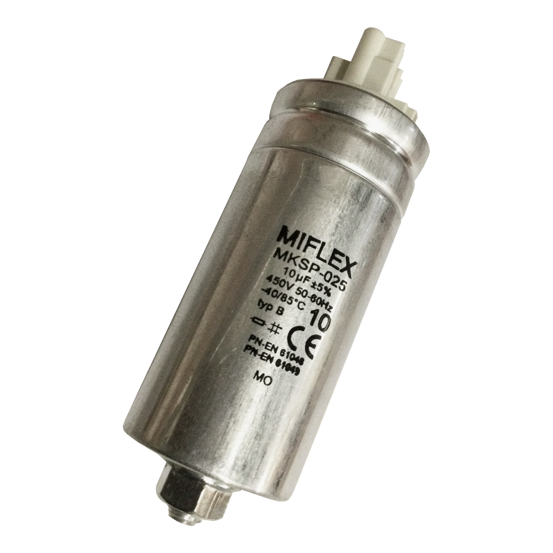 Capacitor 10µF 450V Aluminum casing M8x10
