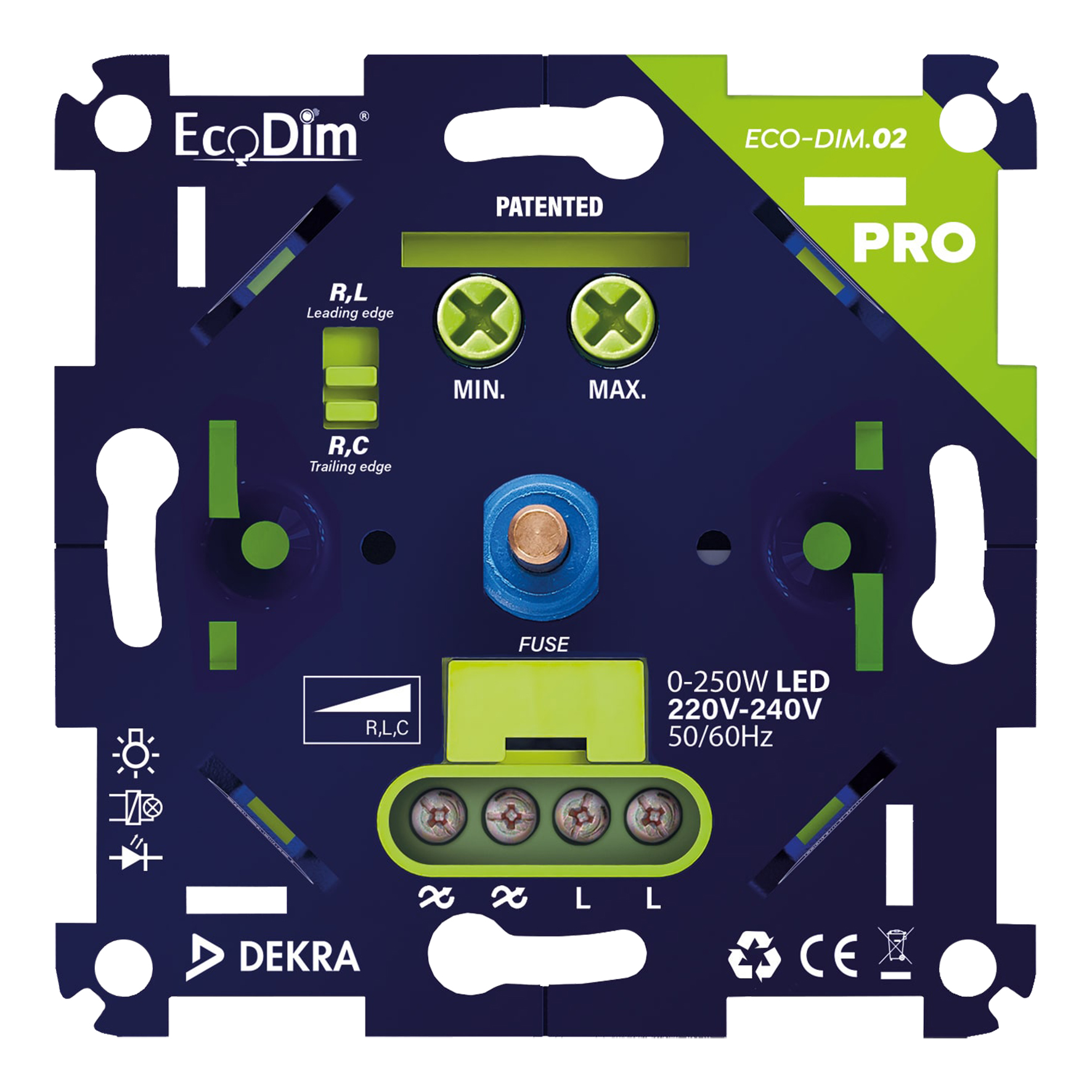 EcoDim ECO-DIM.02 PRO LED Dimmer universeel 0-250W (RLC)