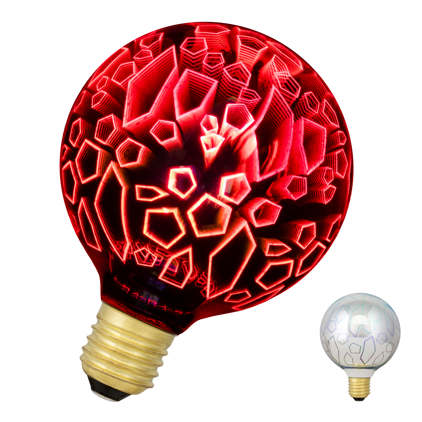 LED Magic 3D G95 E27 4.5W Shards Rouge